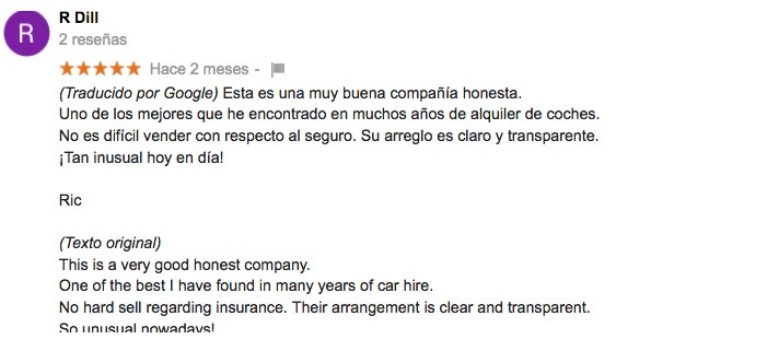 customer reviews rent a car ibiza moto luis